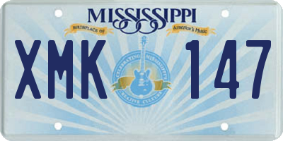 MS license plate XMK147