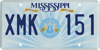 MS license plate XMK151