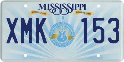MS license plate XMK153