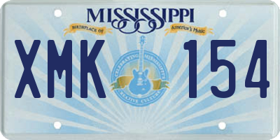 MS license plate XMK154