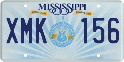 MS license plate XMK156