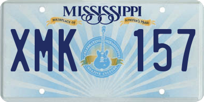 MS license plate XMK157