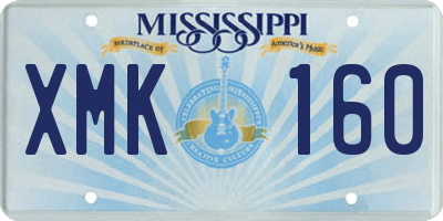MS license plate XMK160