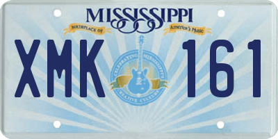 MS license plate XMK161