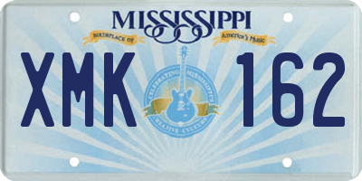 MS license plate XMK162