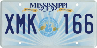 MS license plate XMK166