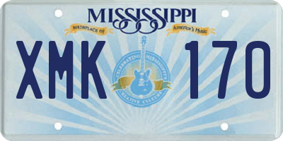 MS license plate XMK170