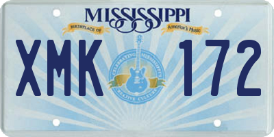 MS license plate XMK172