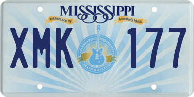 MS license plate XMK177