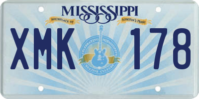 MS license plate XMK178