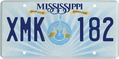 MS license plate XMK182