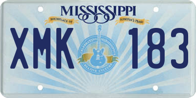 MS license plate XMK183