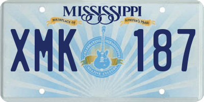 MS license plate XMK187