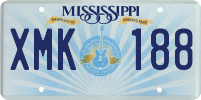 MS license plate XMK188