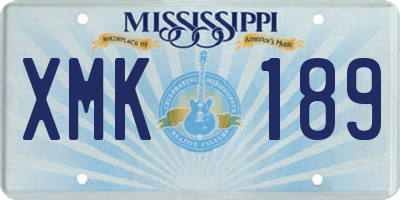 MS license plate XMK189