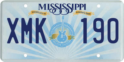 MS license plate XMK190