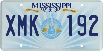 MS license plate XMK192