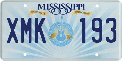 MS license plate XMK193