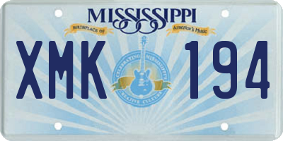 MS license plate XMK194