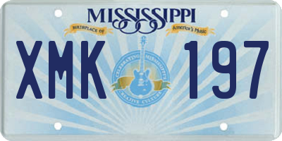 MS license plate XMK197