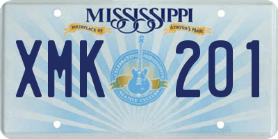 MS license plate XMK201