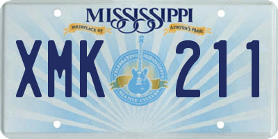 MS license plate XMK211