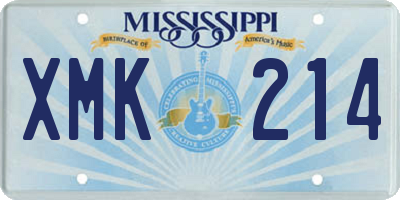 MS license plate XMK214
