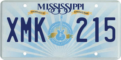 MS license plate XMK215