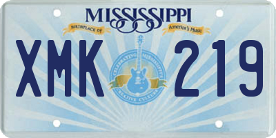 MS license plate XMK219