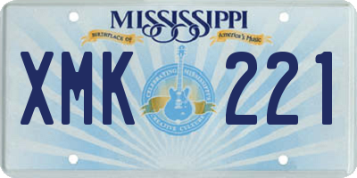 MS license plate XMK221