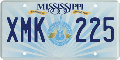 MS license plate XMK225