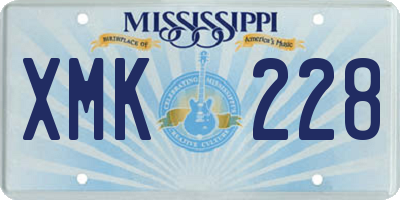 MS license plate XMK228