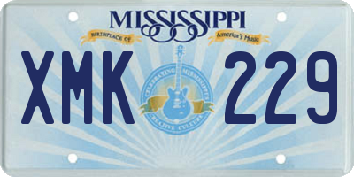 MS license plate XMK229