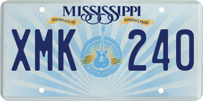 MS license plate XMK240