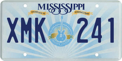 MS license plate XMK241