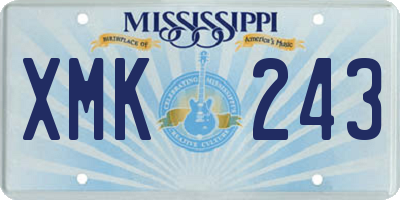 MS license plate XMK243