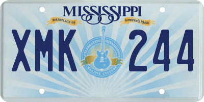 MS license plate XMK244