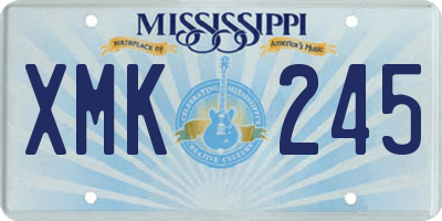 MS license plate XMK245