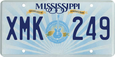 MS license plate XMK249