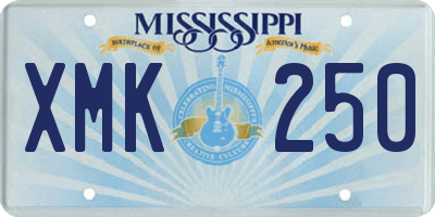 MS license plate XMK250
