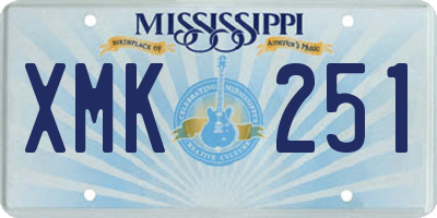 MS license plate XMK251