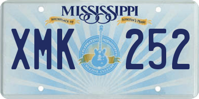 MS license plate XMK252