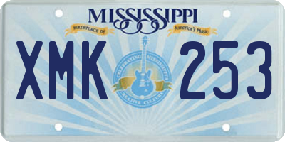 MS license plate XMK253