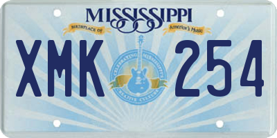 MS license plate XMK254