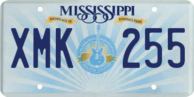 MS license plate XMK255