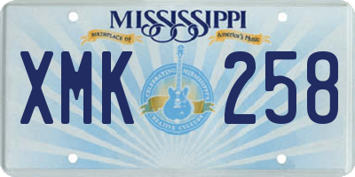 MS license plate XMK258