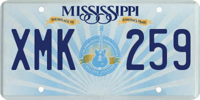 MS license plate XMK259