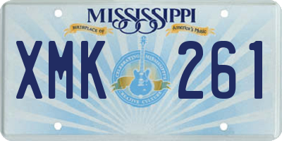 MS license plate XMK261