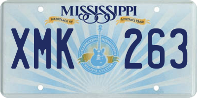 MS license plate XMK263
