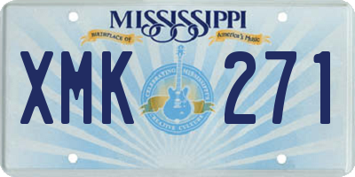 MS license plate XMK271